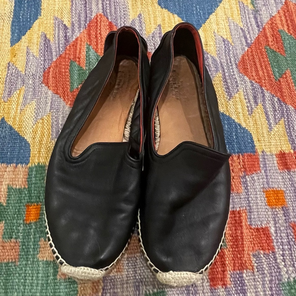 Rag and Bone Black Leather Espadrilles | Size 40